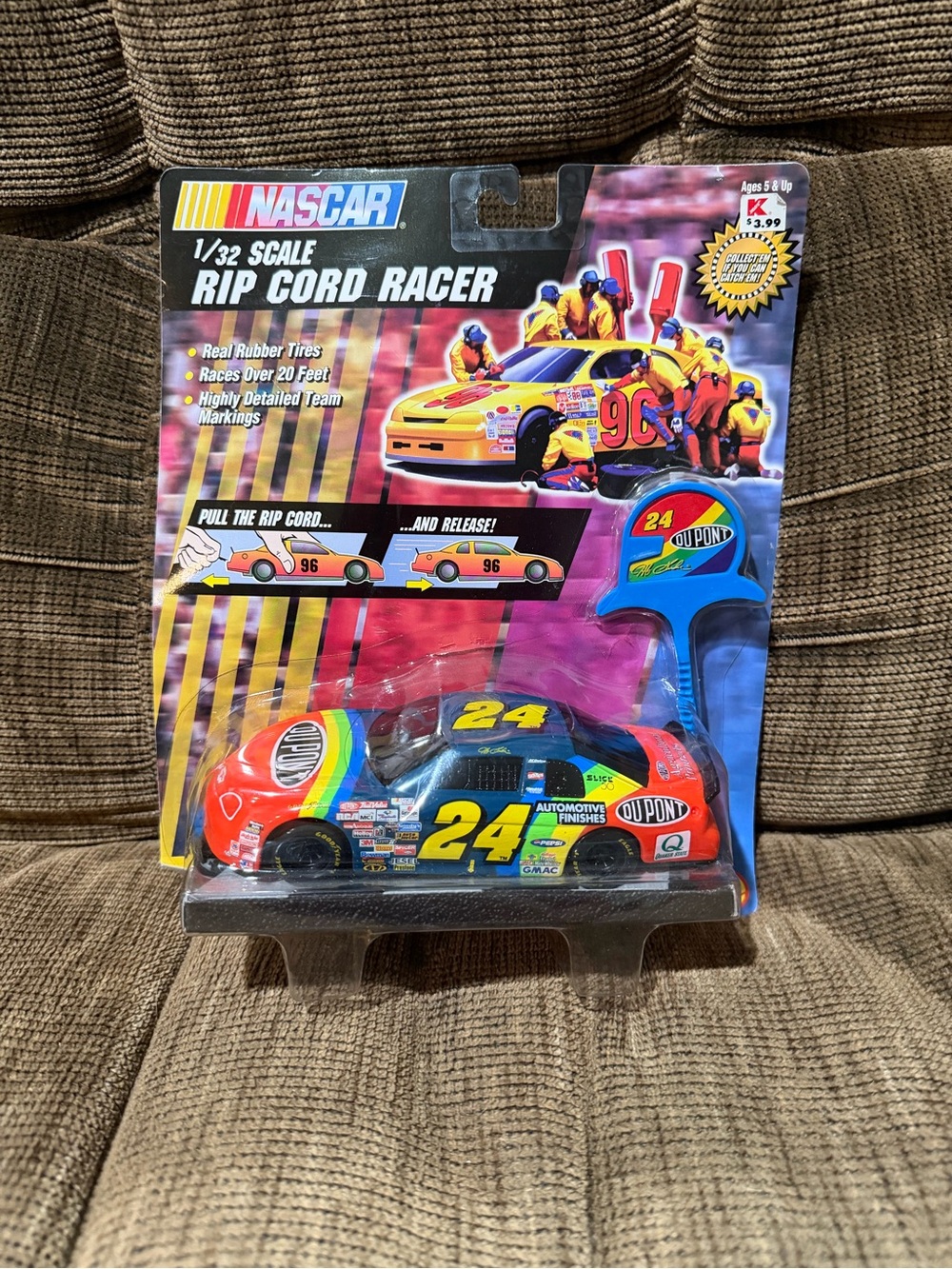 Nascar Rip Cord Racer Jeff Gordon No. 24 Rainbow - Blue/Red/Yellow